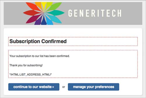 MailChimp subscription form