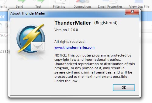 Registered version of Thunder Mailer