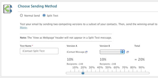 Split testing for email marketing
