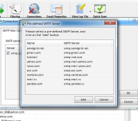 Pre-defined SMTP servers